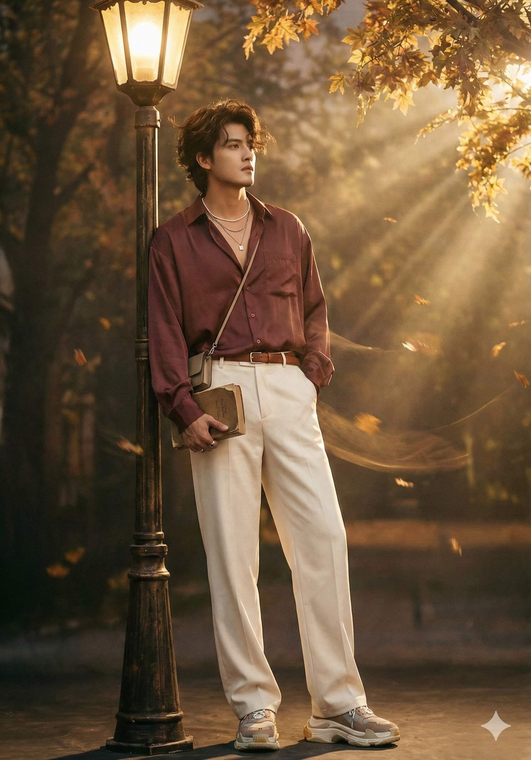 Retro Golden Hour Casual Fashion Portrait