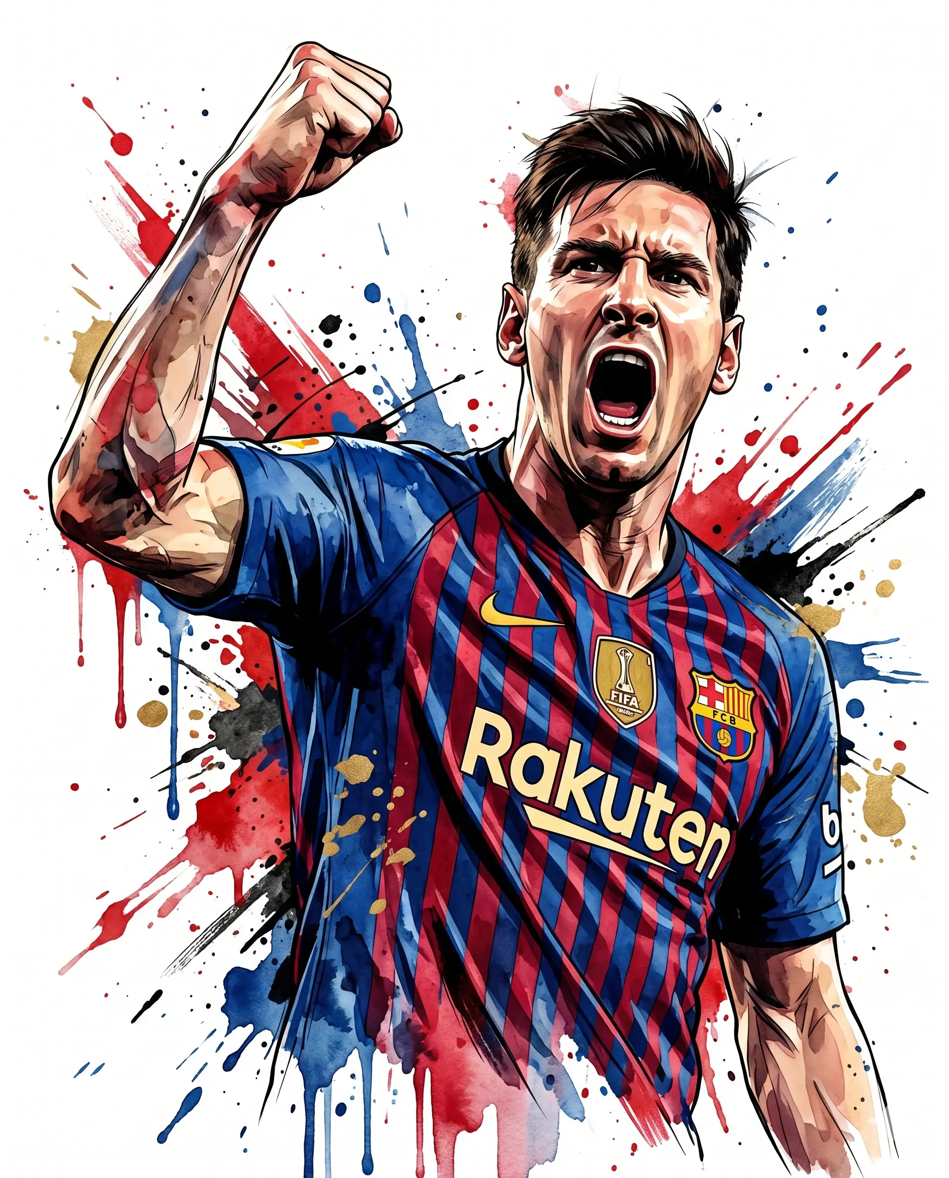 Aggressive Footballer Celebration Art