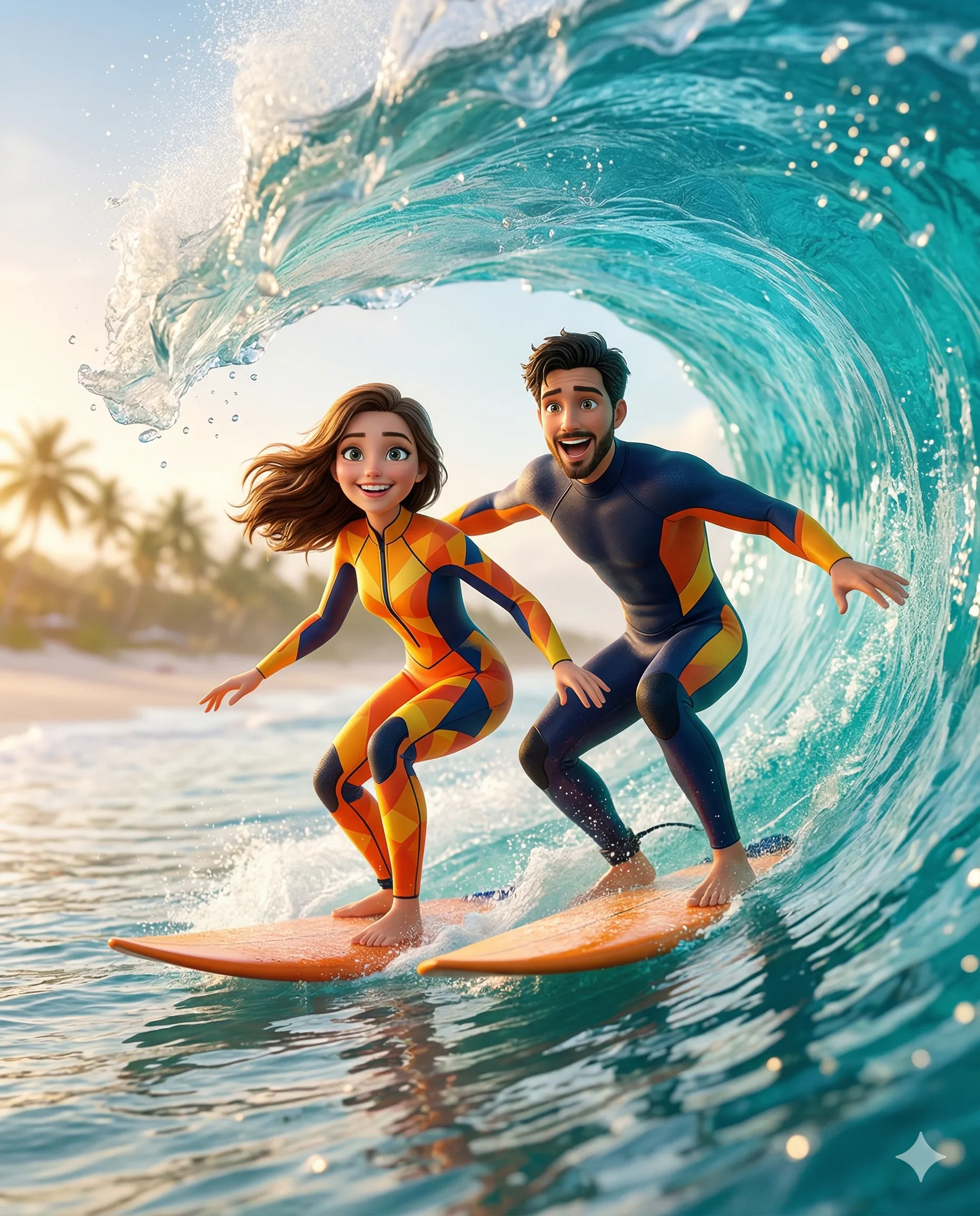Tropical Wave Riders 3d Animation