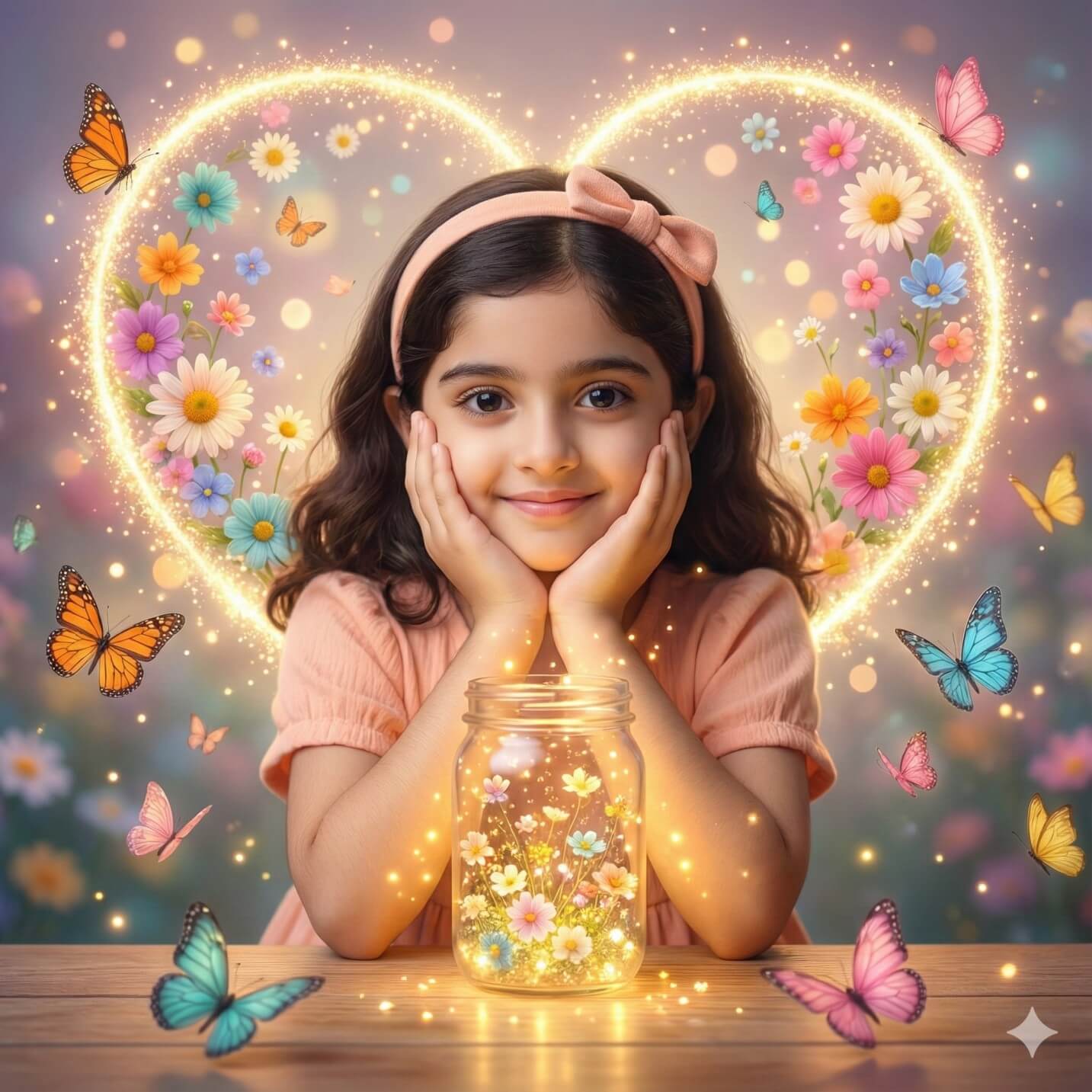Tiny World in a Bottle Magical Child Portrait
