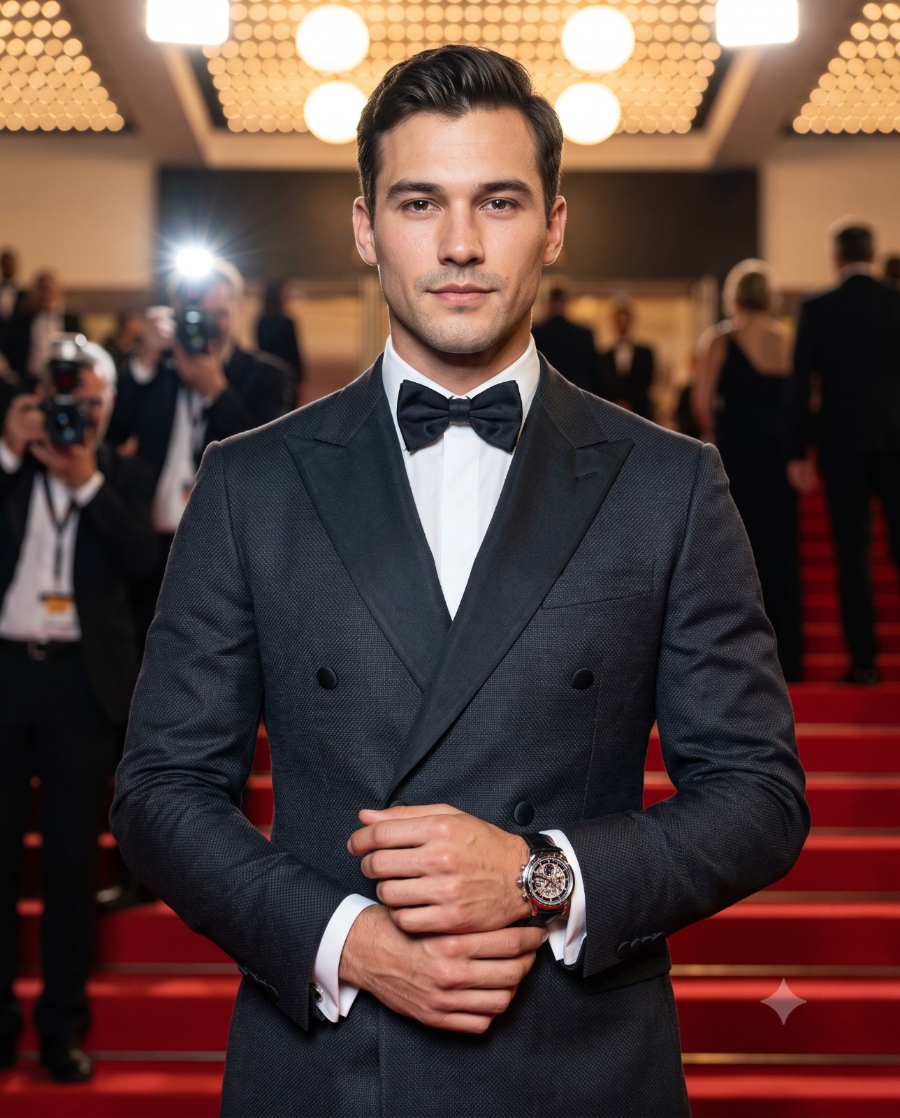 Sharp Tuxedo Red Carpet Glamour Portrait