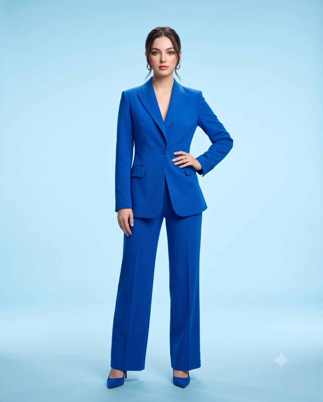 Royal Blue Suit Fashion Studio Portrait