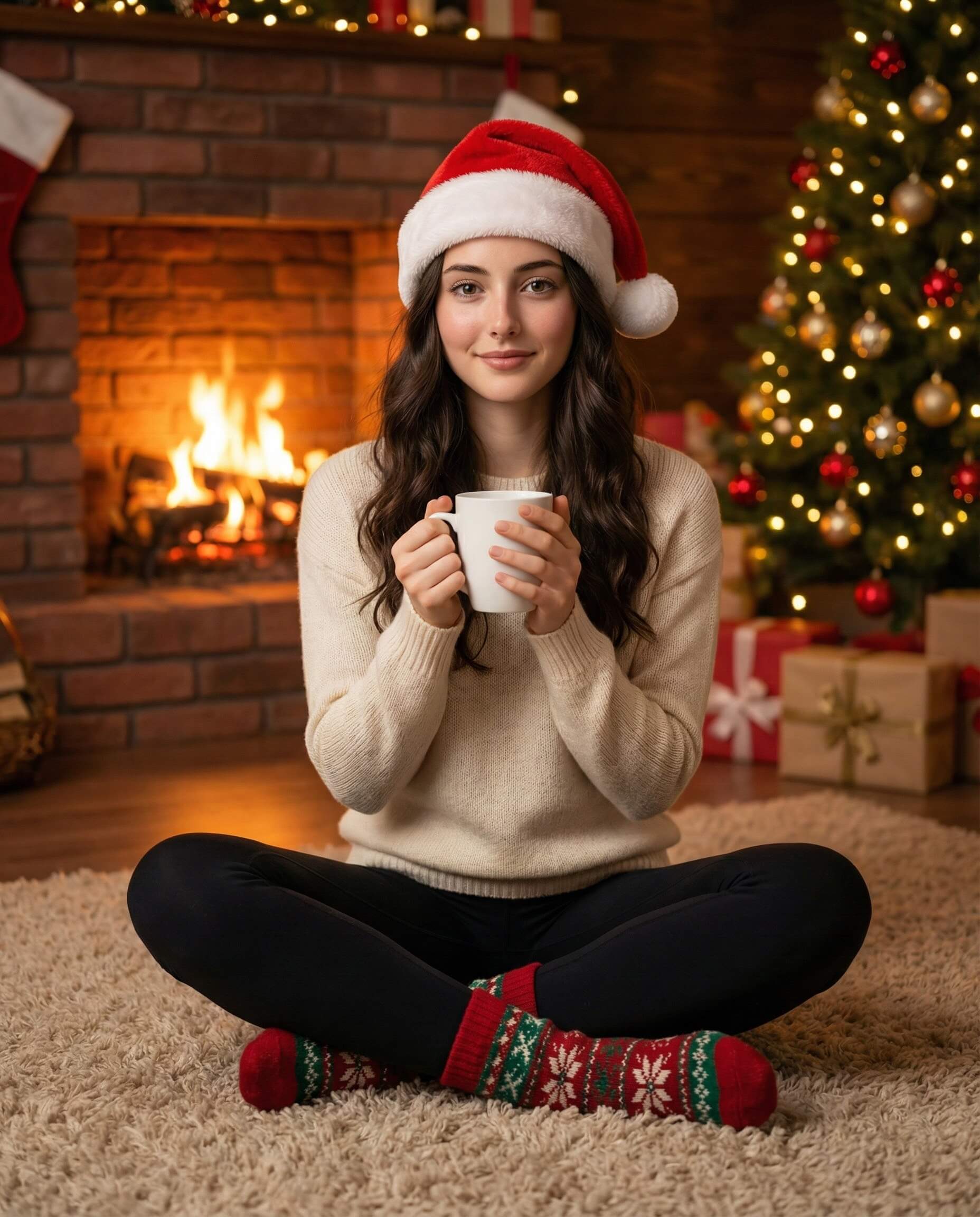 Fireplace Glow & Cocoa to Go Portrait
