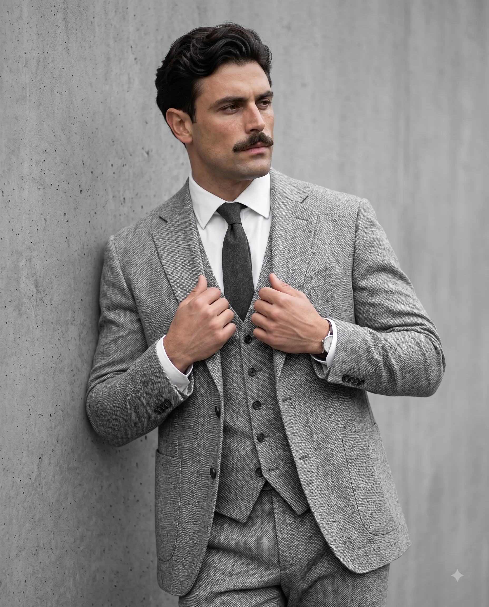 Grey Suit Aesthetic Editorial Photography