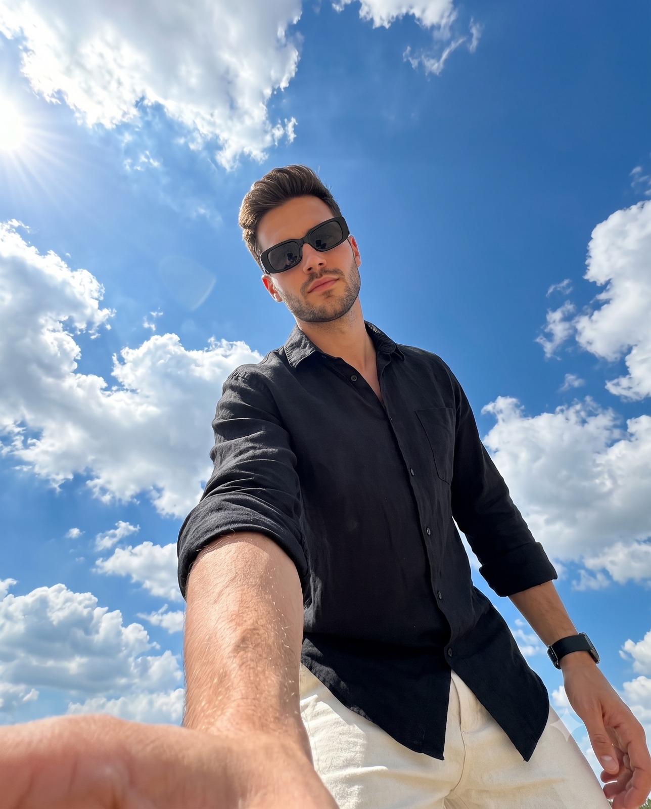 Sunny Sky Selfie Portrait