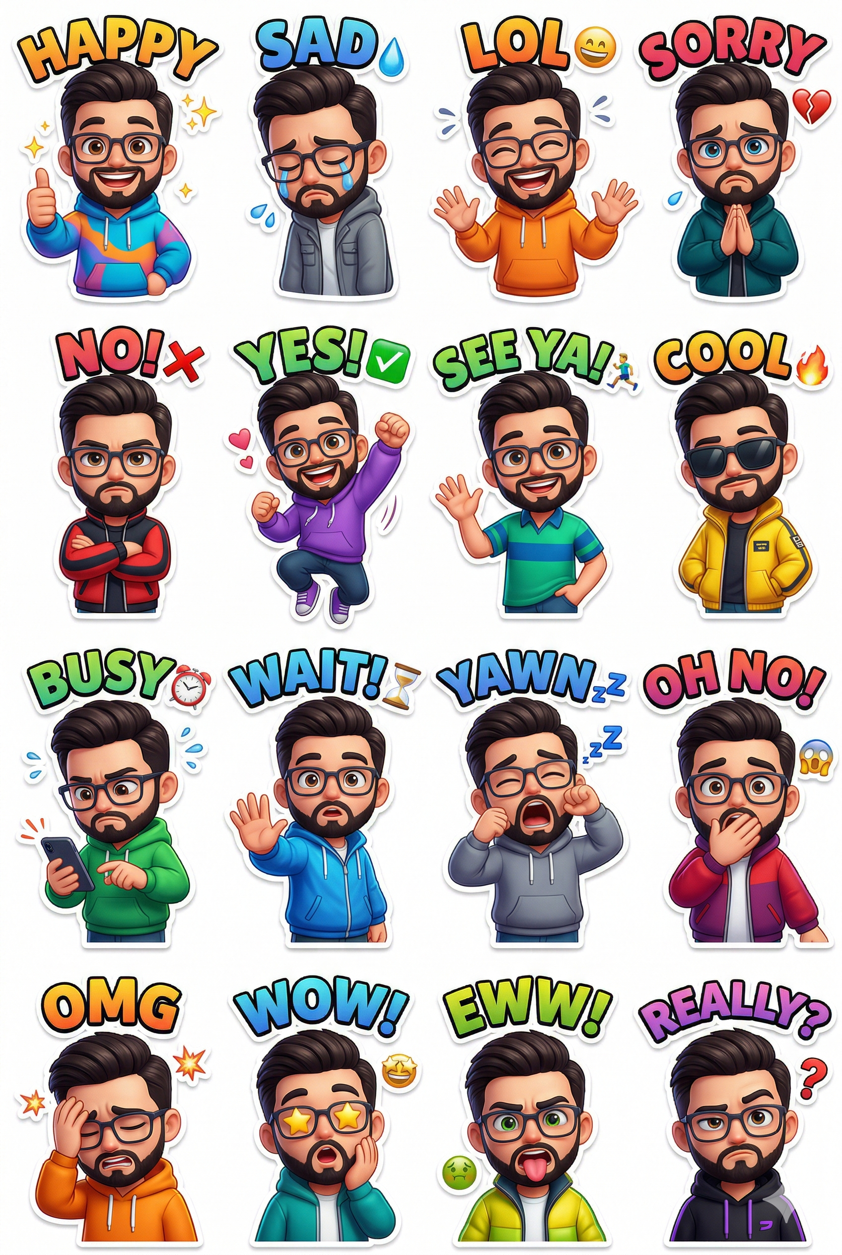 3d Avatar Sticker Pack Art