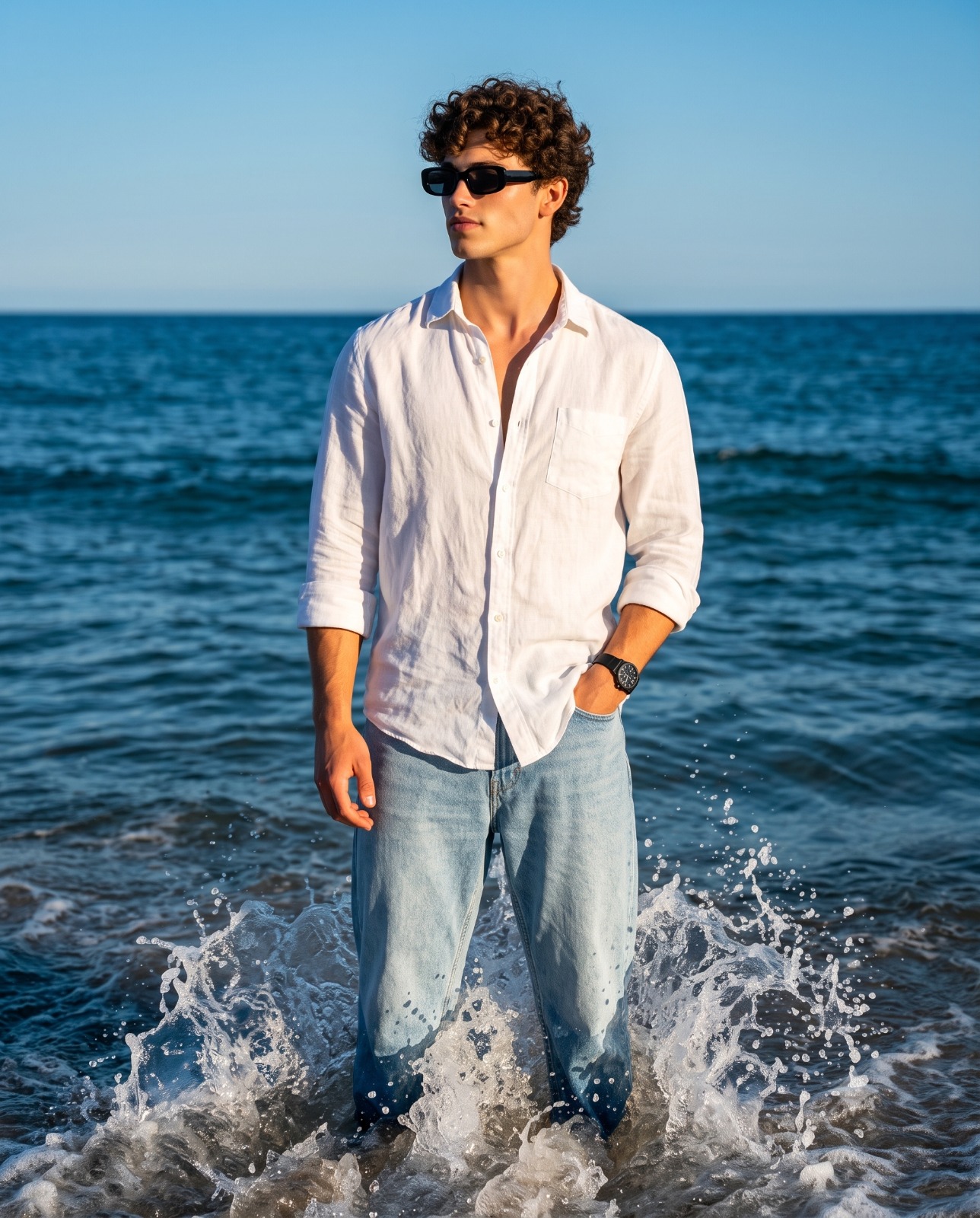 Timeless Linen Style Against the Tide Portrait
