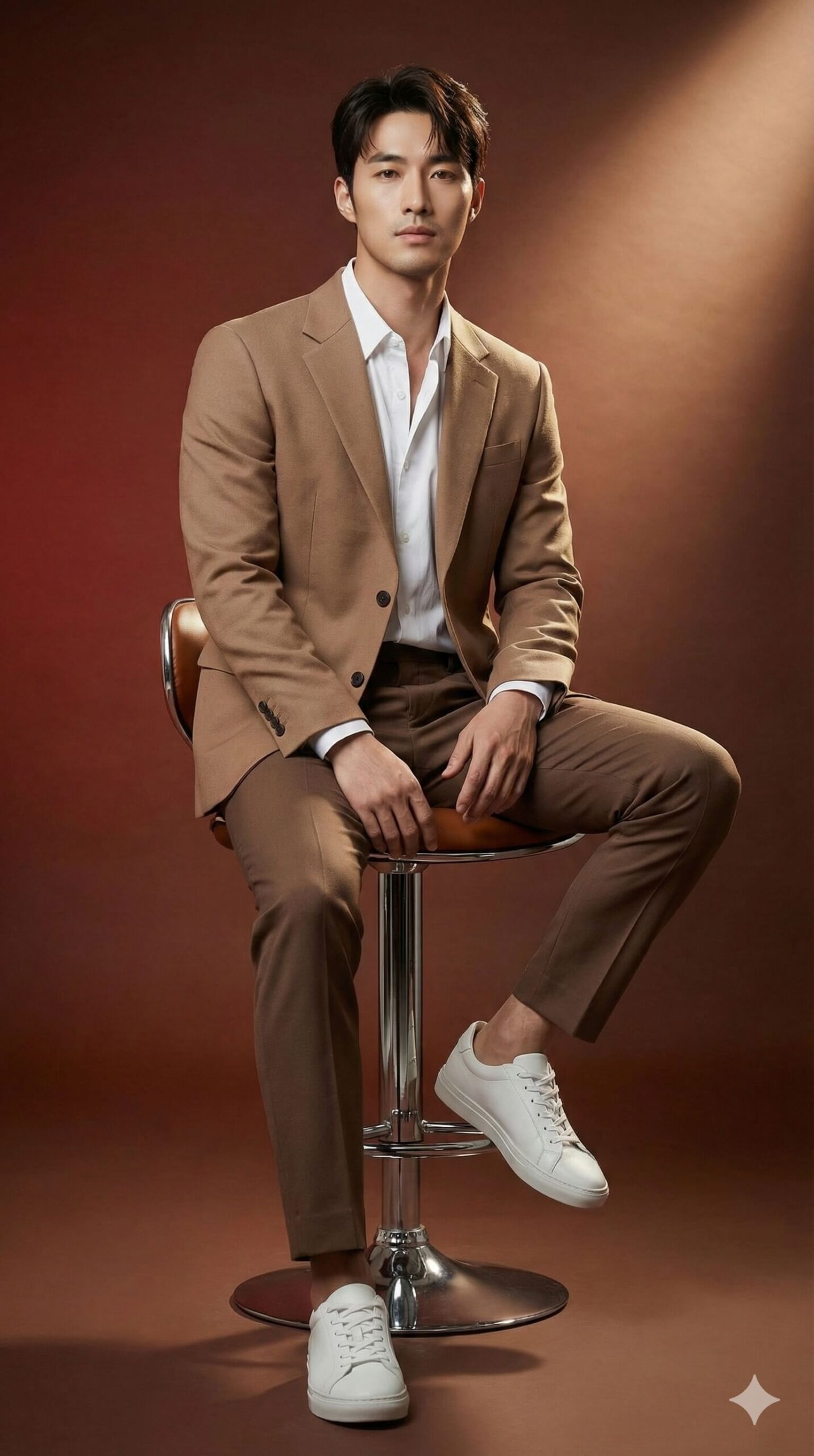 Man Wears Brown Suit Portrait