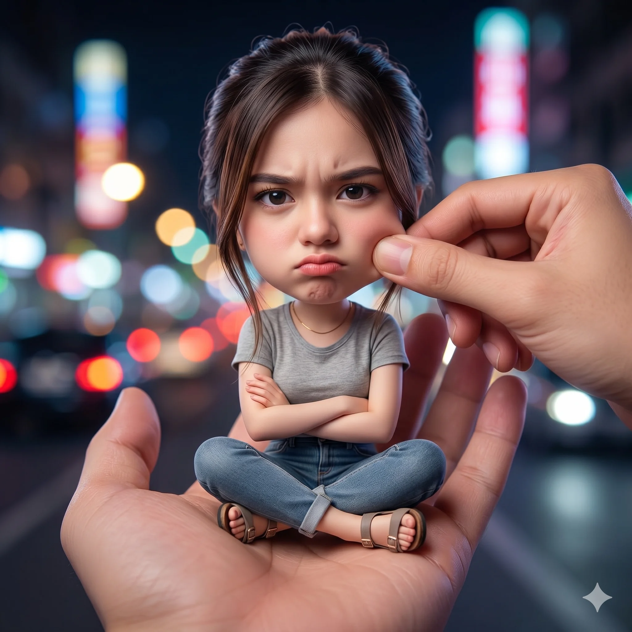 The Tiny Pout 3d Caricature Portrait