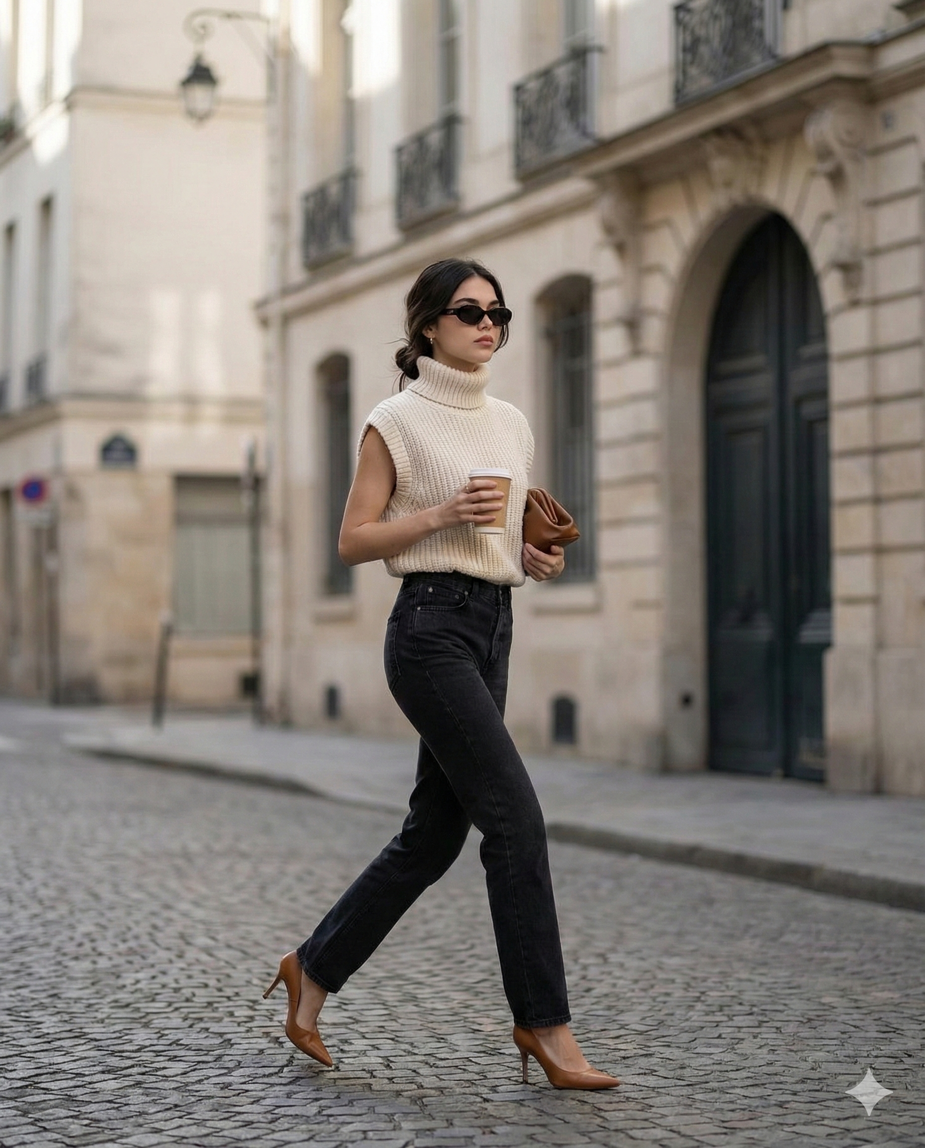 Minimalist Autumn Stride Fashion Portrait
