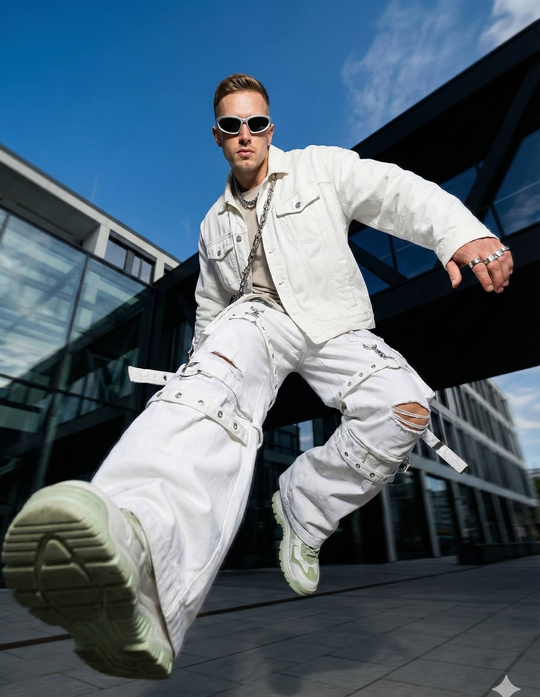 Modern Streetwear Style in Motion Portrait