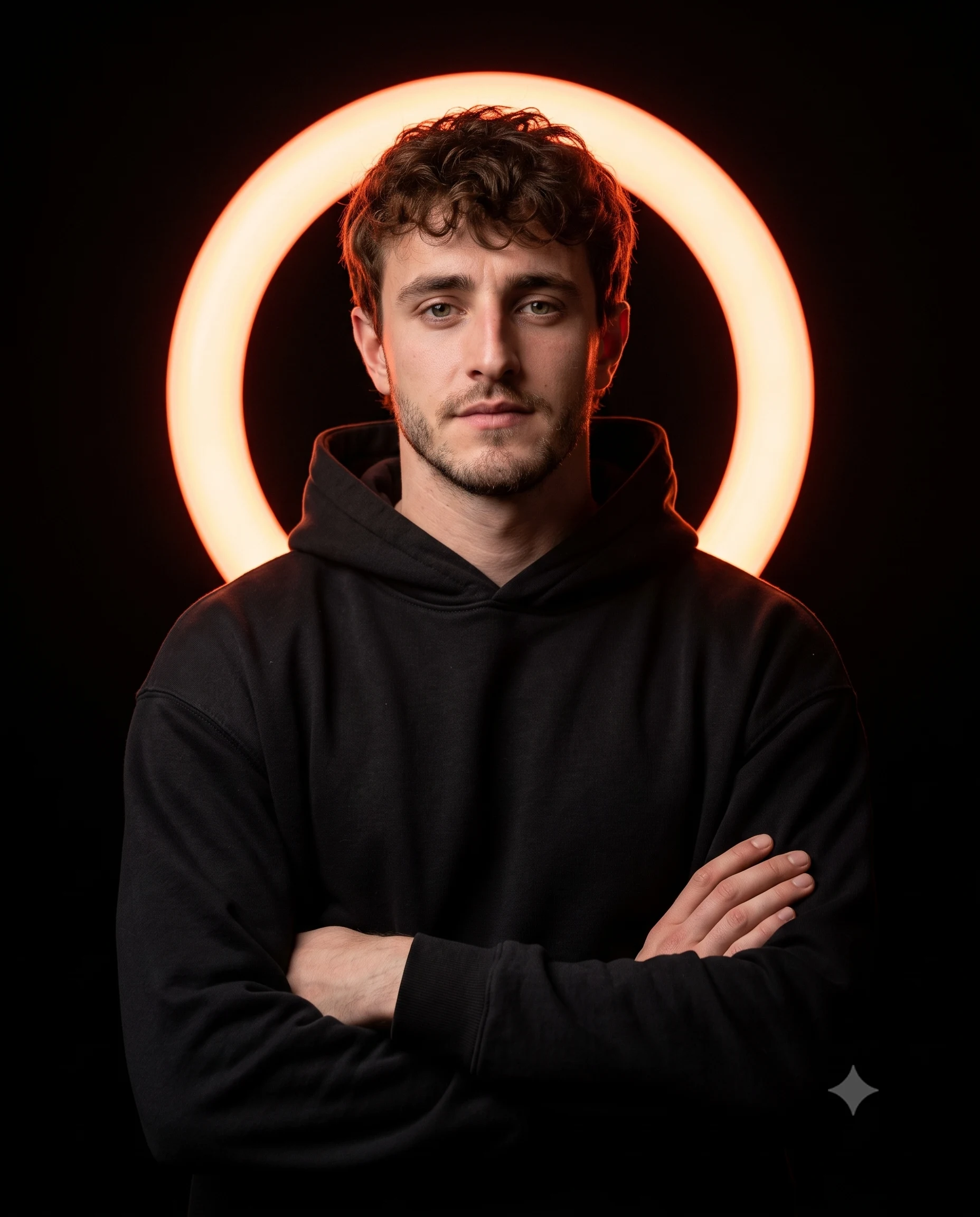 Neon Halo Portrait Cinematic Lighting Portrait