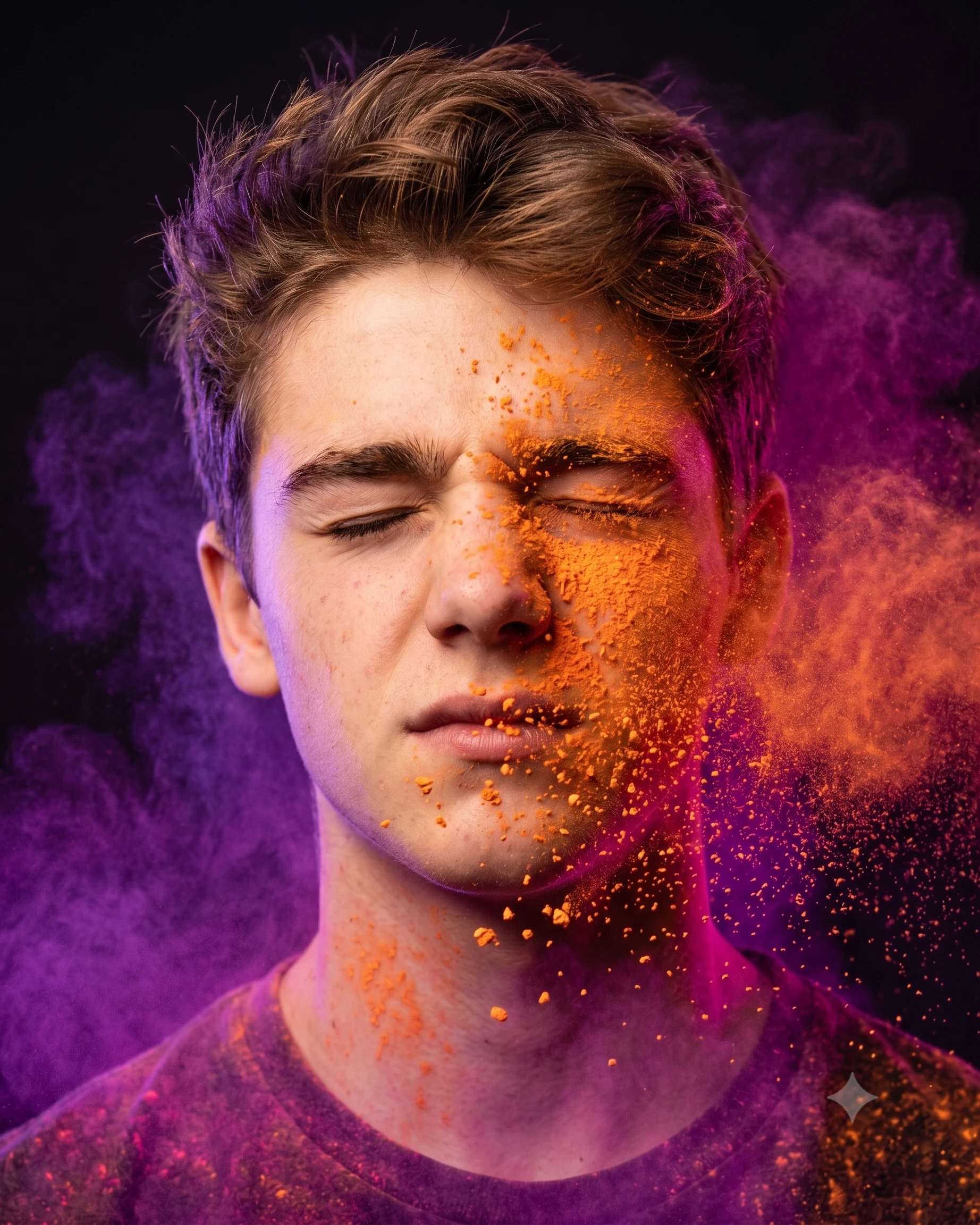 High-speed Powder Explosion Portrait