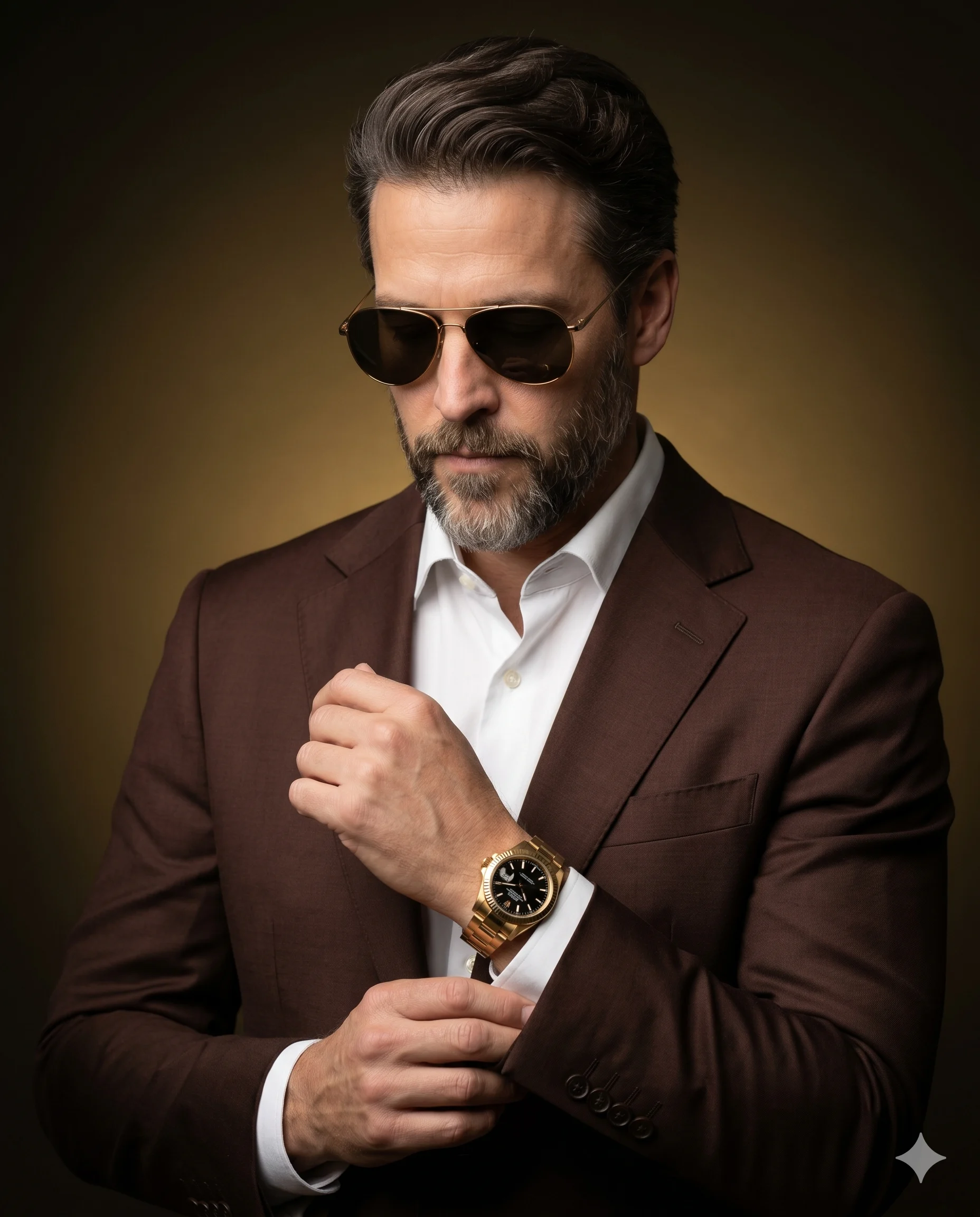Sartorial Bronze High-fashion Editorial Portrait