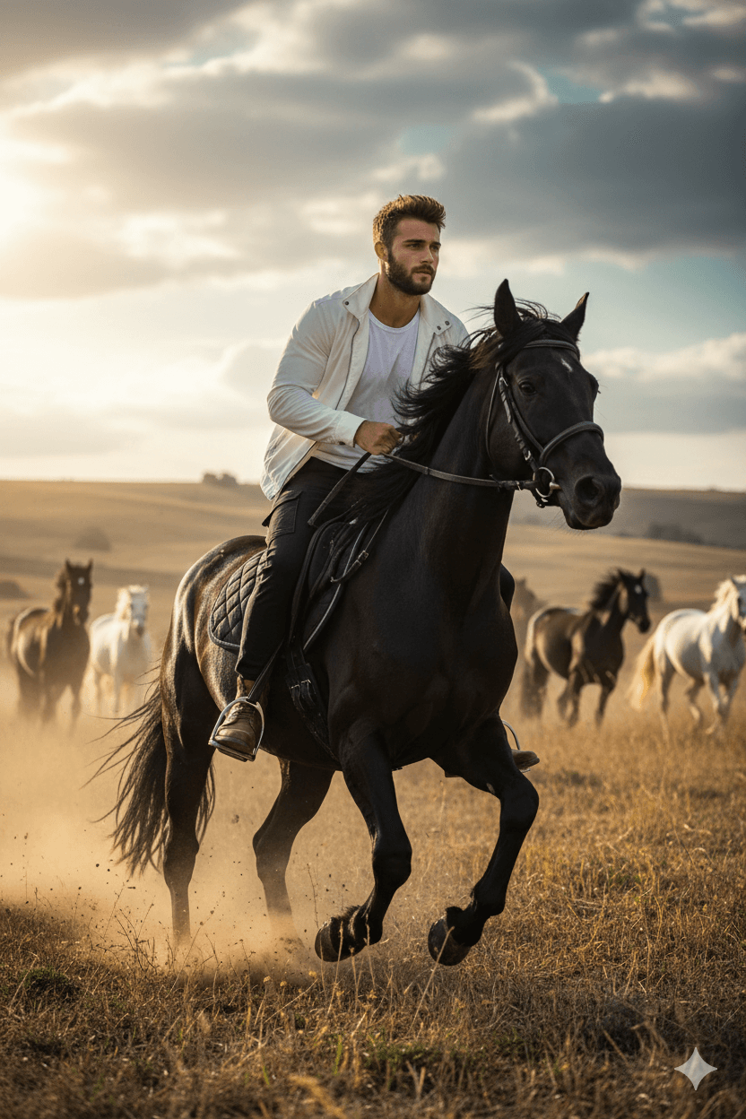 Riding the Wind Action Portrait