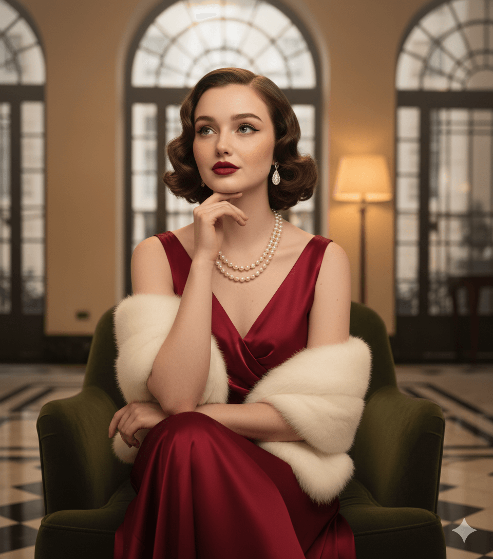 Hollywood Golden Age Glamour Woman Portrait