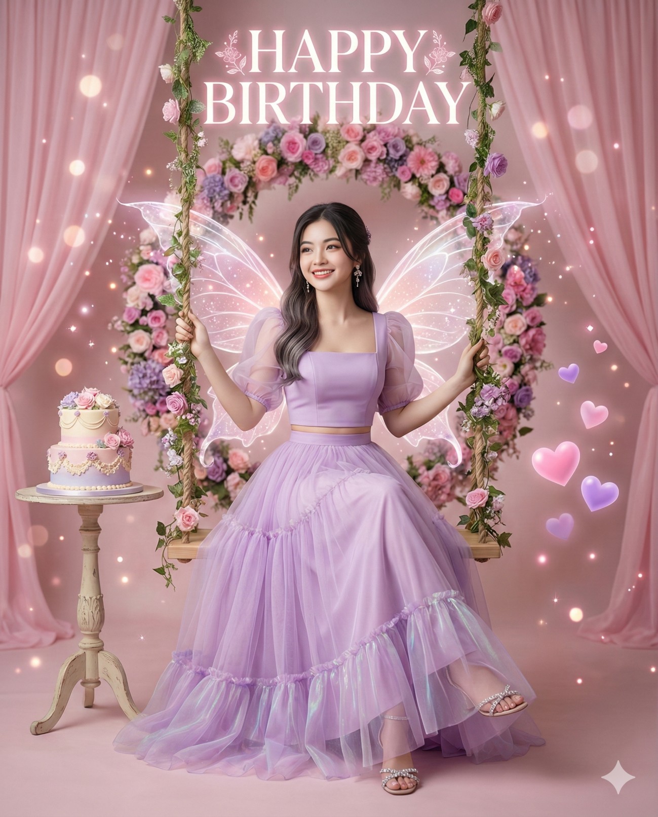 Fantasy Birthday Portrait: Fairy Tale Woman with Butterflies