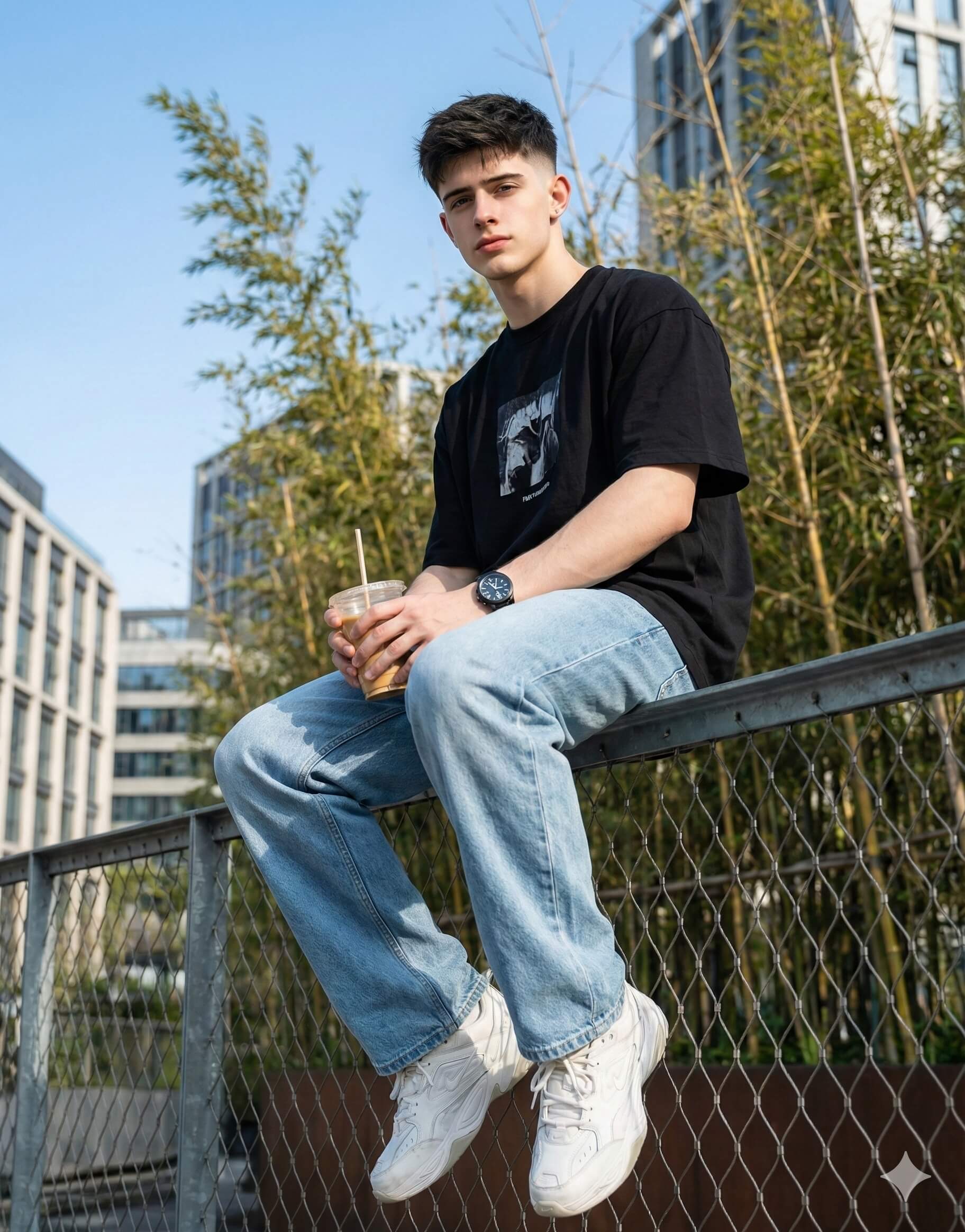 Urban City Street Lifestyle Young Man Portrait
