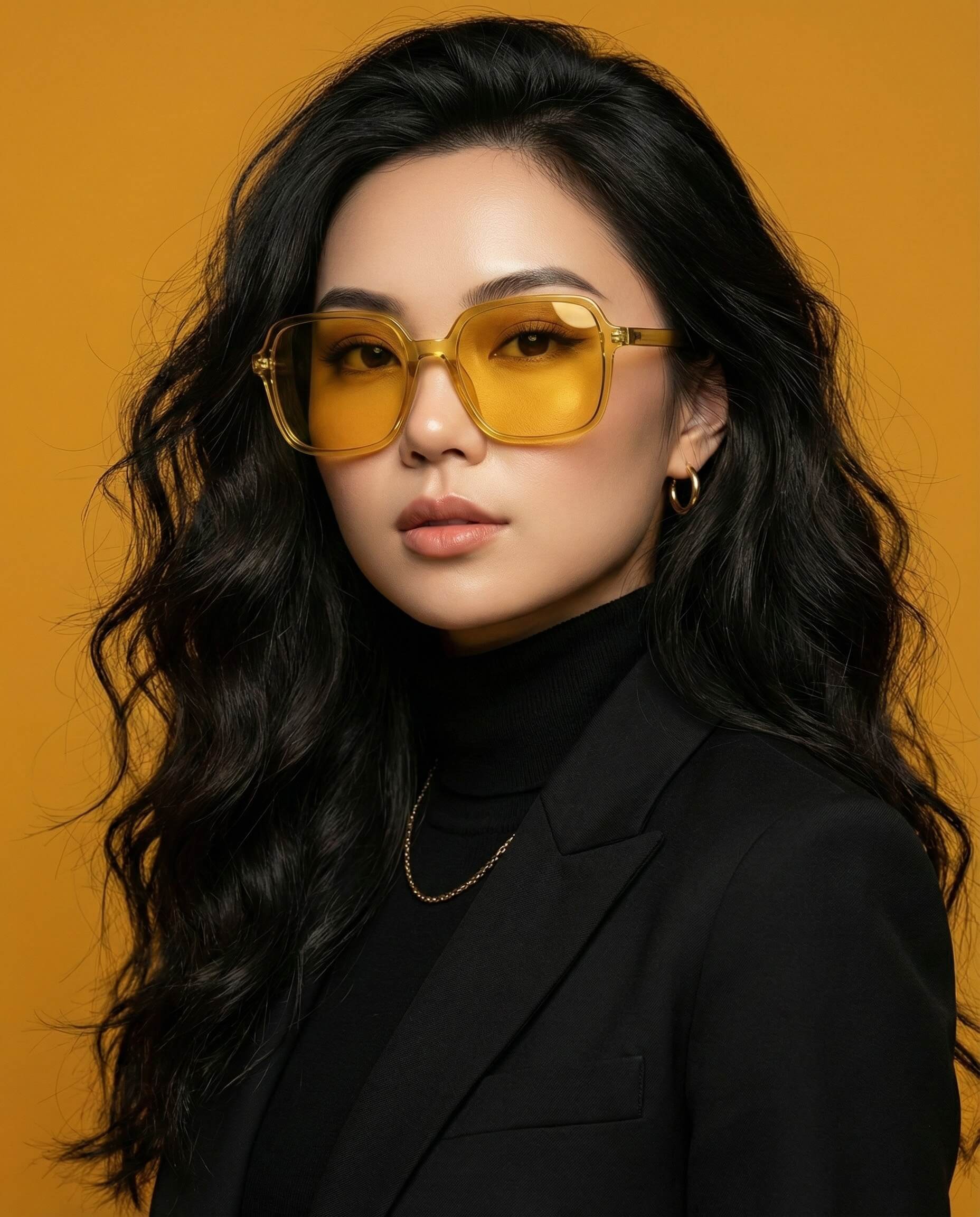 Yellow Filter High Fashion Editorial Woman Portrait