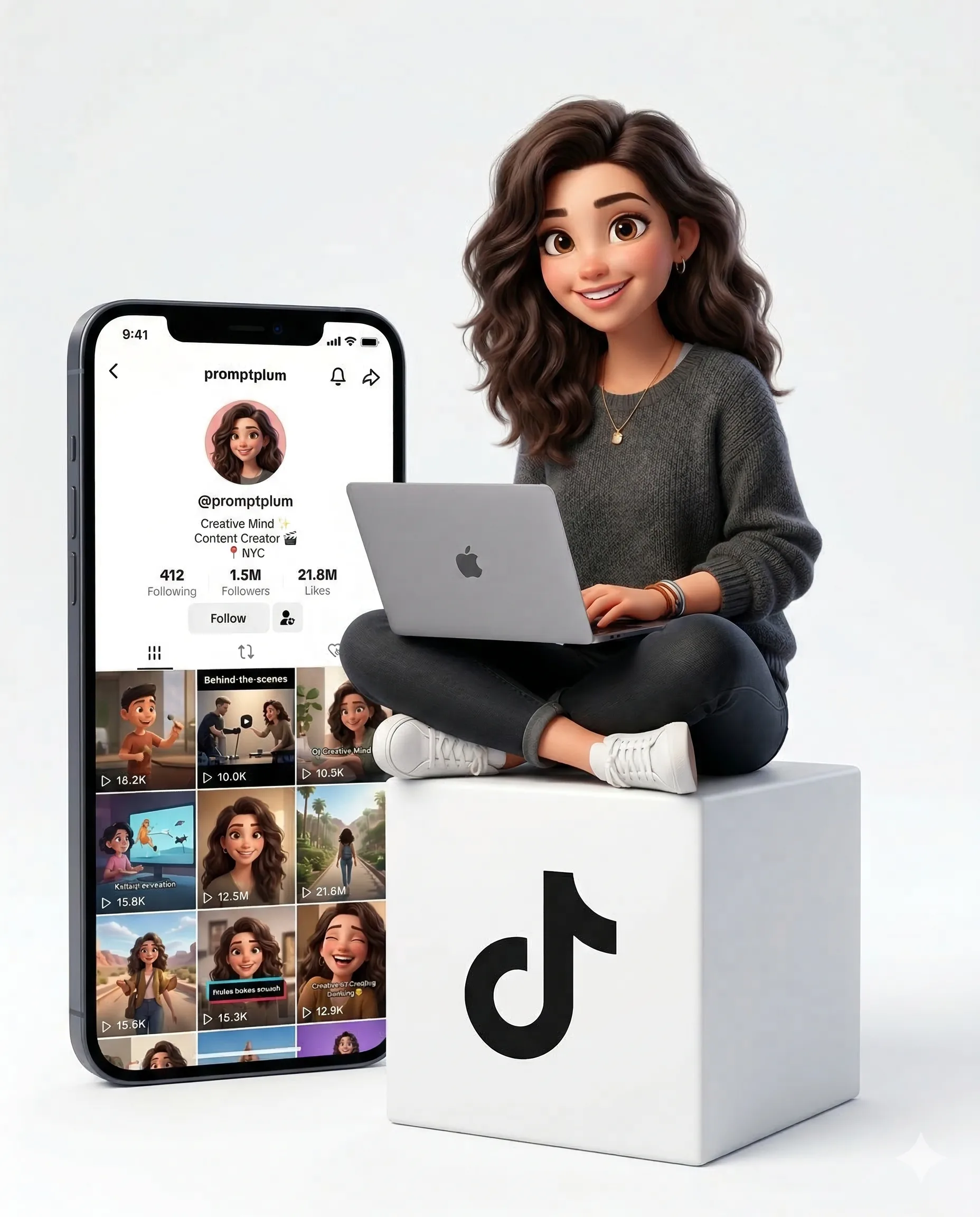Tiktok Viral Profile 3d Animation