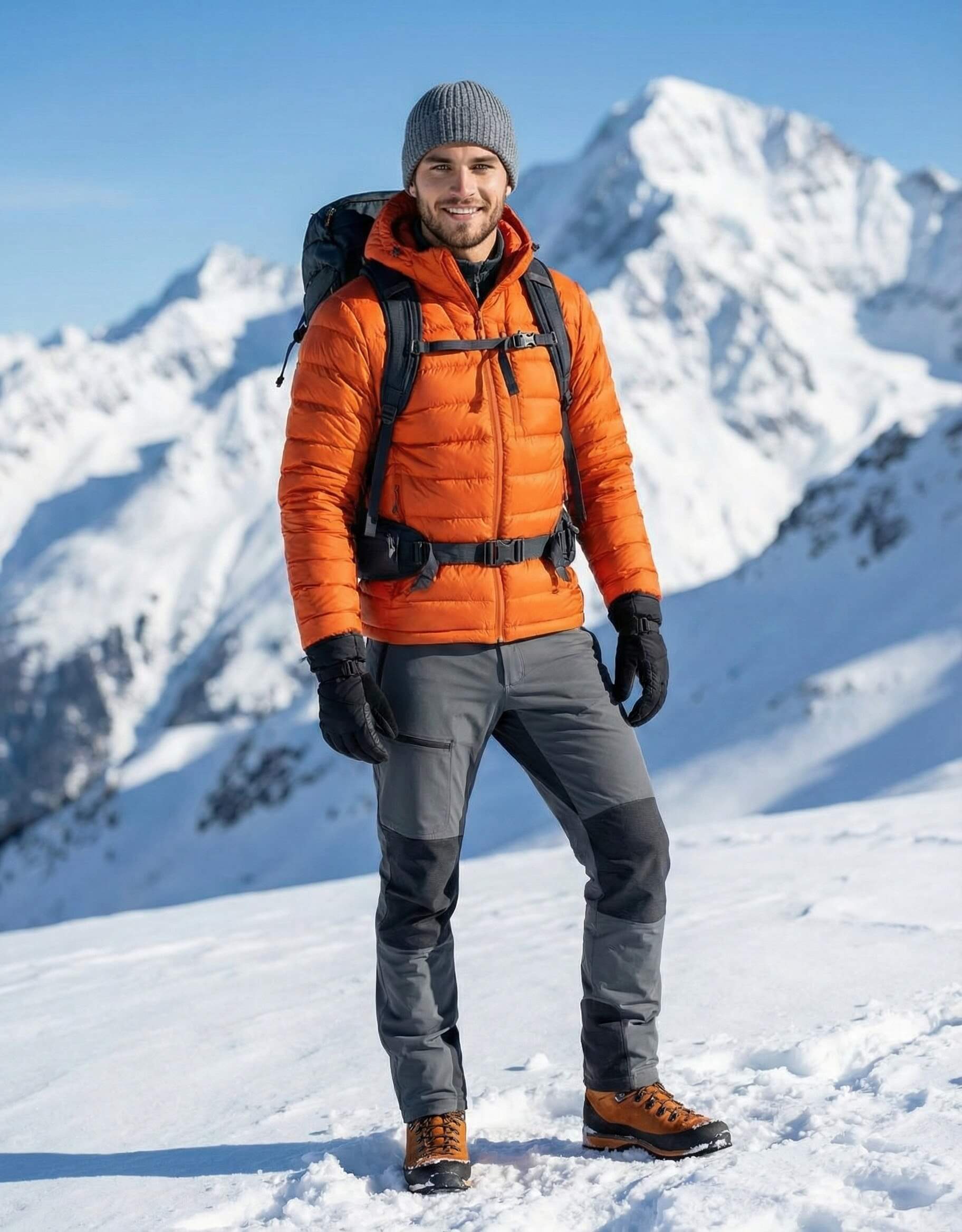 Winter Trekker in the Alps Portrait